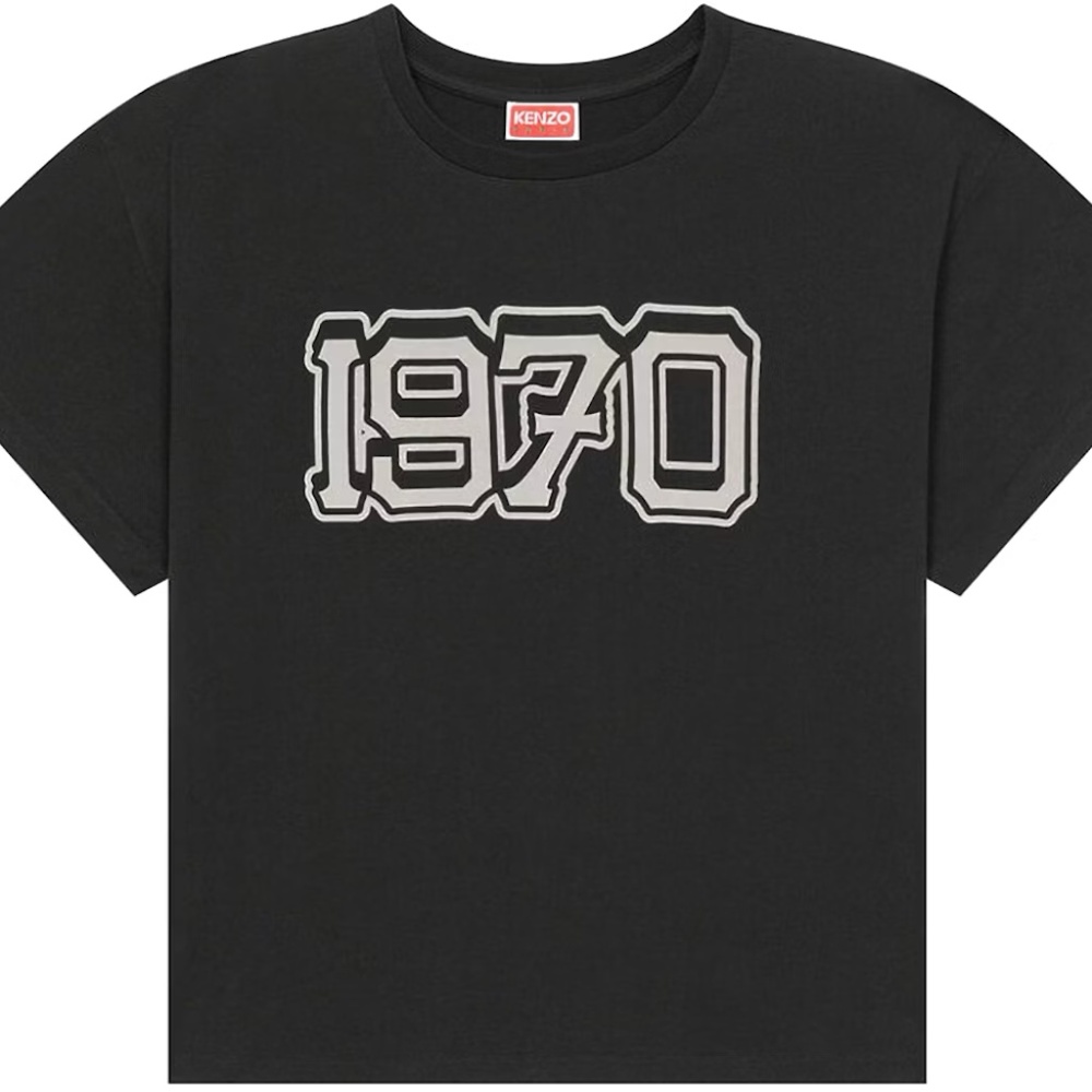 Kenzo Black Tee with Gray 1970 Graphic